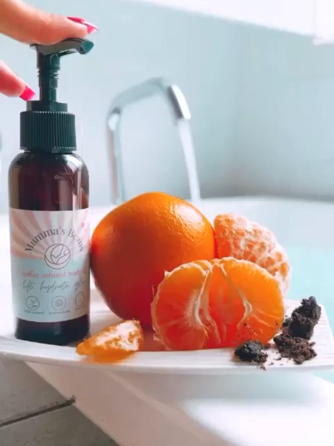Body Oil with Coffee, Orange and Mandarin for bath