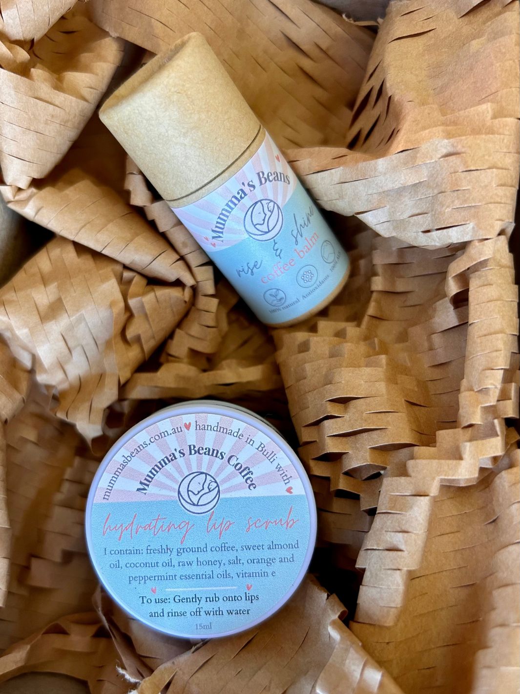 Coffee Lip Scrub and Hydrating Lip Balm Gift Set