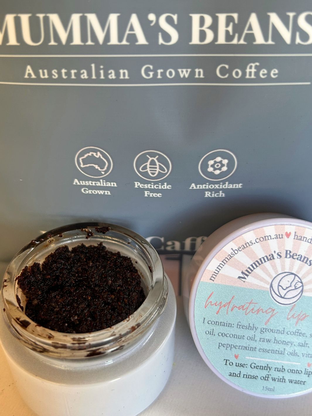 Coffee Lip Scrub and Hydrating Lip Balm Gift Set