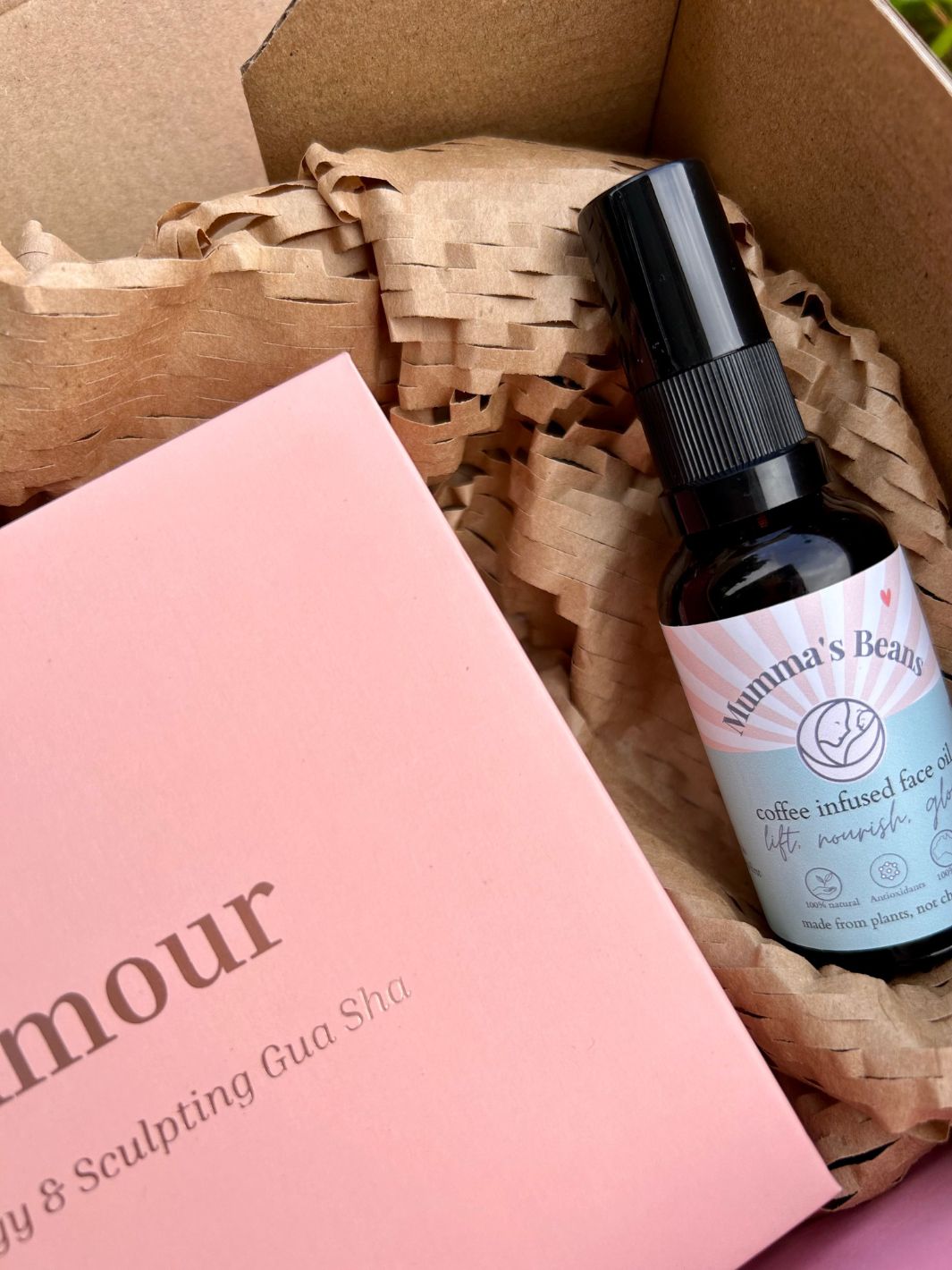Rose Quartz Gua Sha and Face Oil Gift Set
