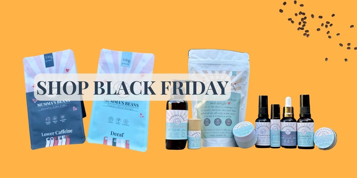 Product display with 'Shop Black Friday' banner on a yellow background