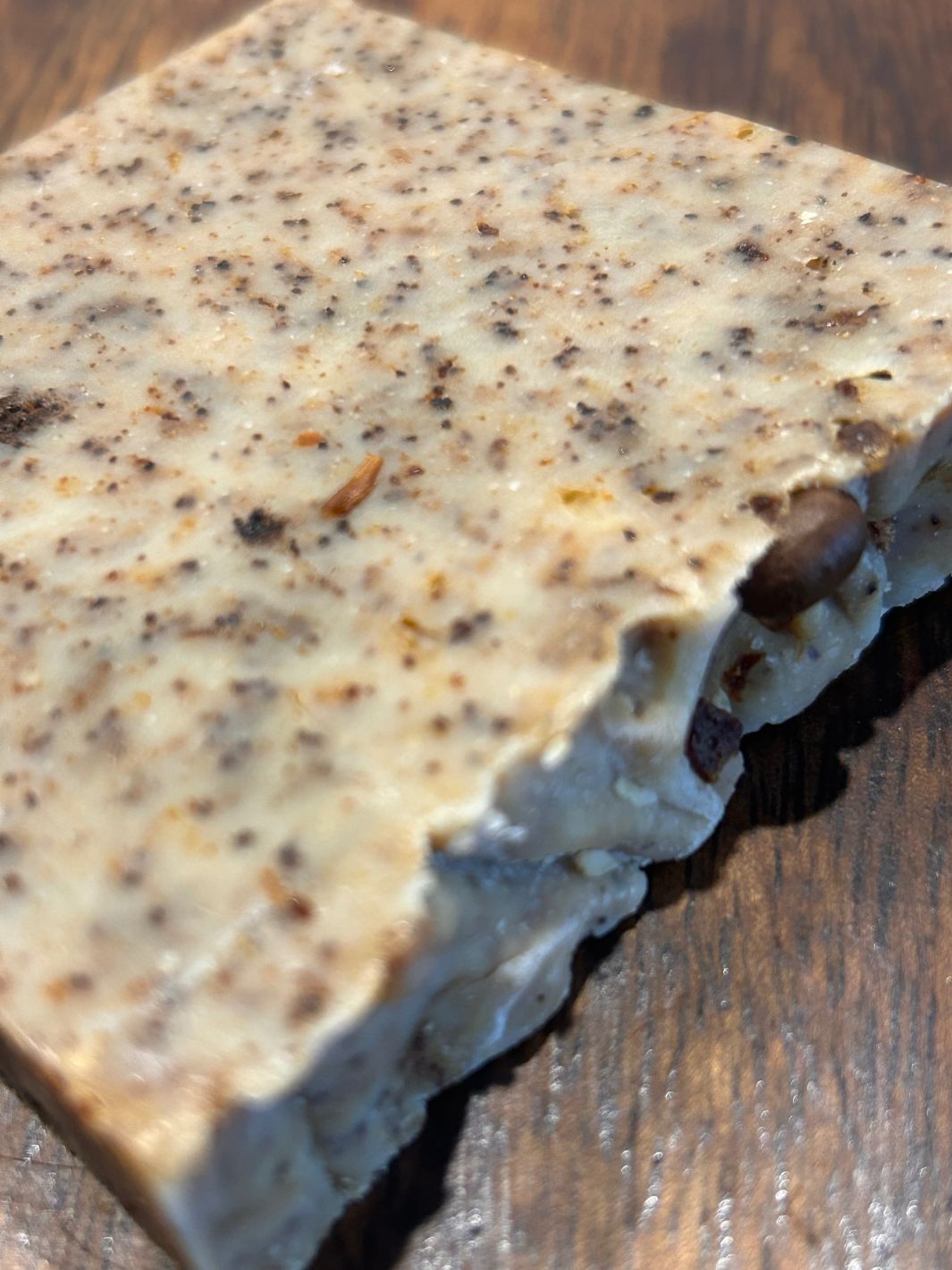 exfoliating natural soap bar with coffee