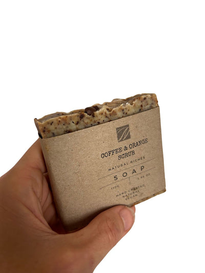 exfoliating soap with coffee