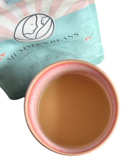 handmade coffee cup with decaf coffee