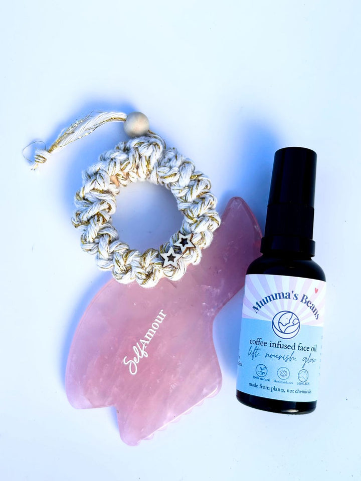 Rose Quartz Gua Sha and Face Oil Gift Set
